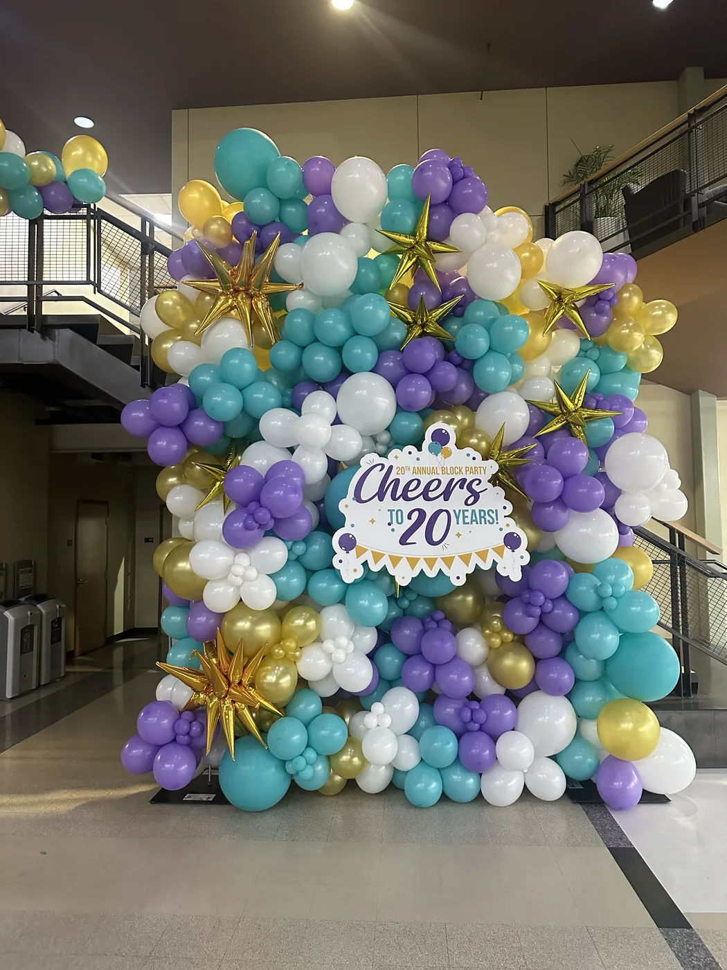 Celebrate organic balloon wall installation